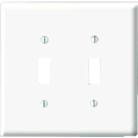 Leviton Leviton White 2 gang Nylon Toggle Wall Plate 1 pk 00PJ2-00W